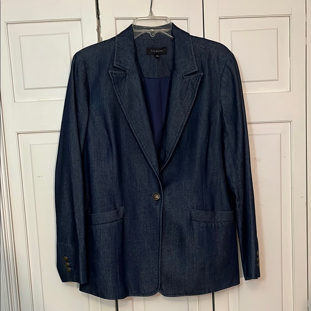 Talbots Denim Blazer size 16 NWOT